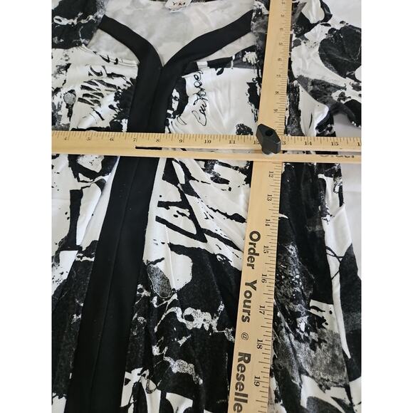 Yvonne Marie Womens Blouse Multicolor Size PS Polyester Blend Stretch 3/4 Sleeve - Picture 3 of 12